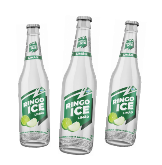 Três garrafas de Gringo Ice Limão